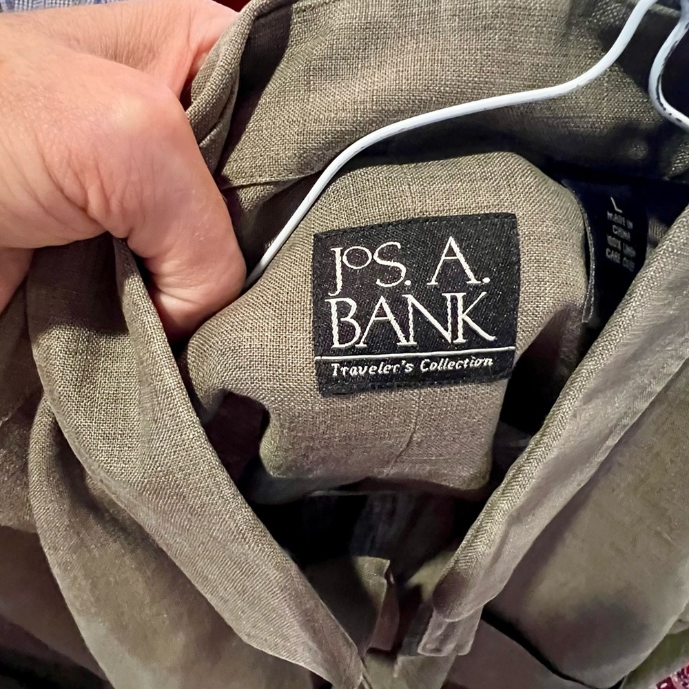 Jos. A. Bank Linen Blazer in Olive